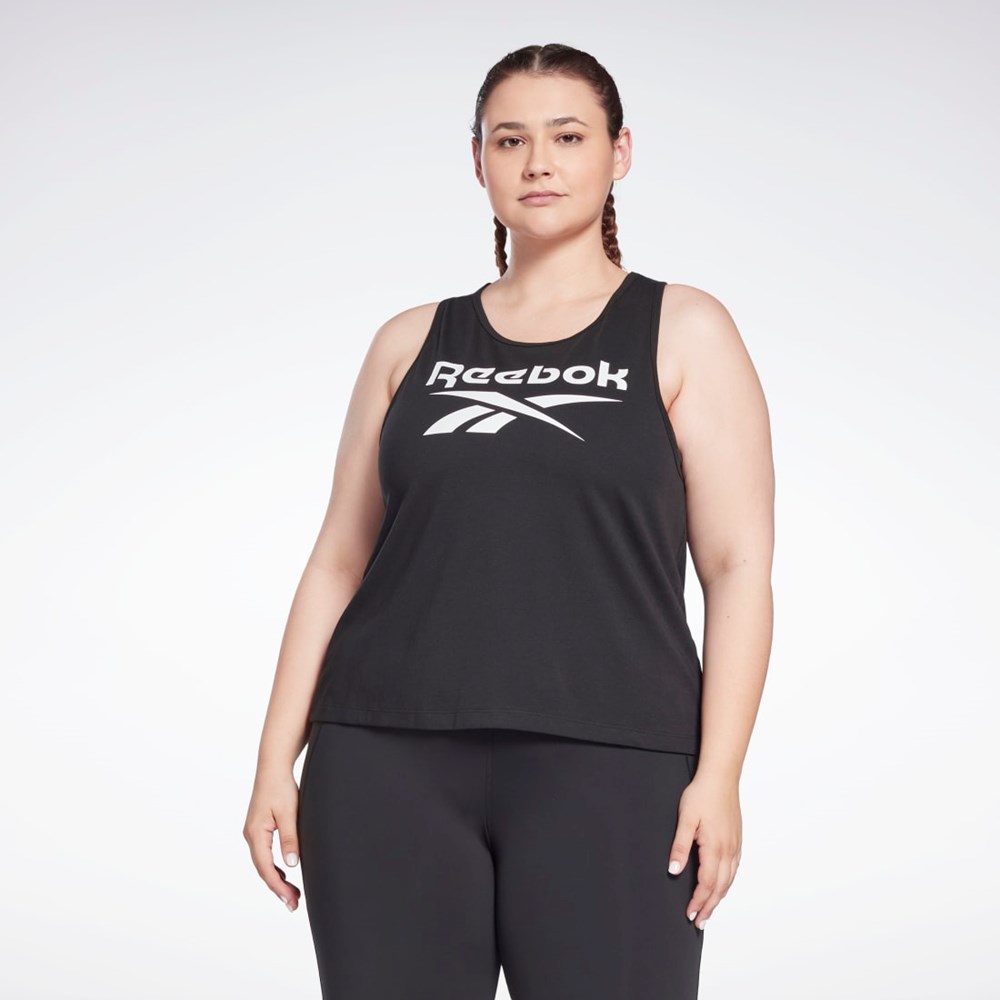 Reebok Reebok Identity Tank Top (Plus Size) Černé | RFYSK1075