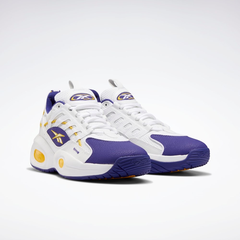 Reebok Reebok Solution Mid Basketball Shoes Bílé Fialové Žluté | SBCOK2960