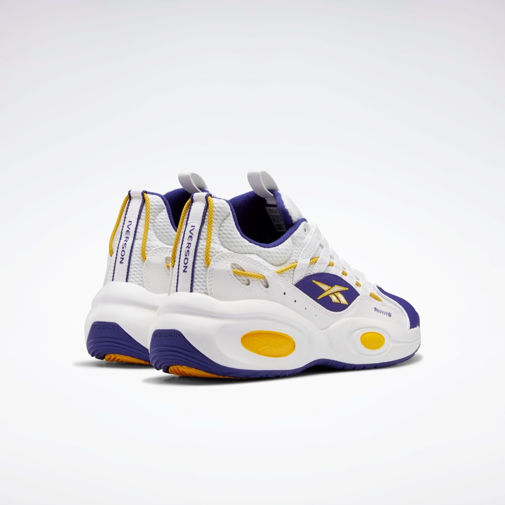 Reebok Reebok Solution Mid Basketball Shoes Bílé Fialové Žluté | SBCOK2960