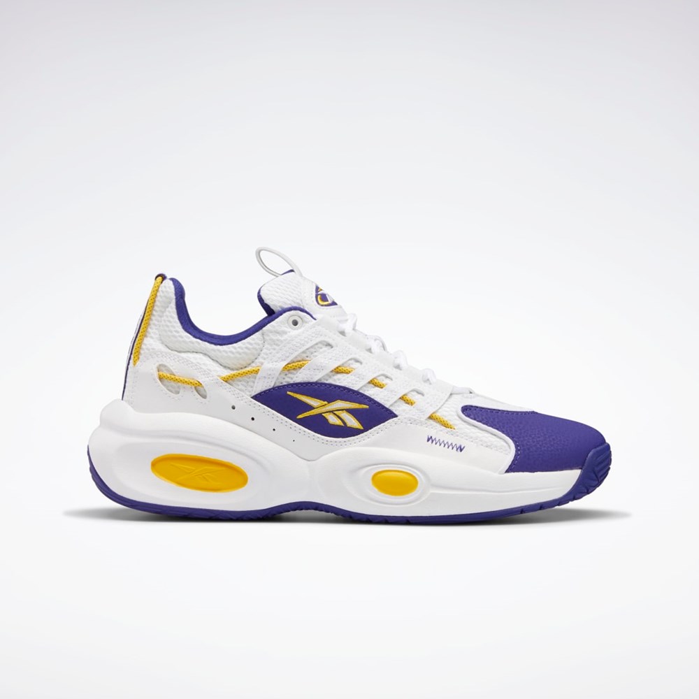 Reebok Reebok Solution Mid Basketball Shoes Bílé Fialové Žluté | SBCOK2960