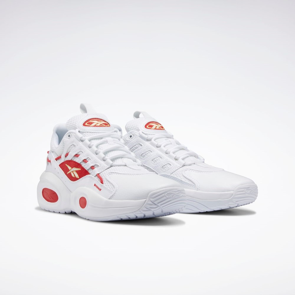 Reebok Reebok Solution Mid Basketball Shoes Bílé Červené Zlaté | ZULKQ0347