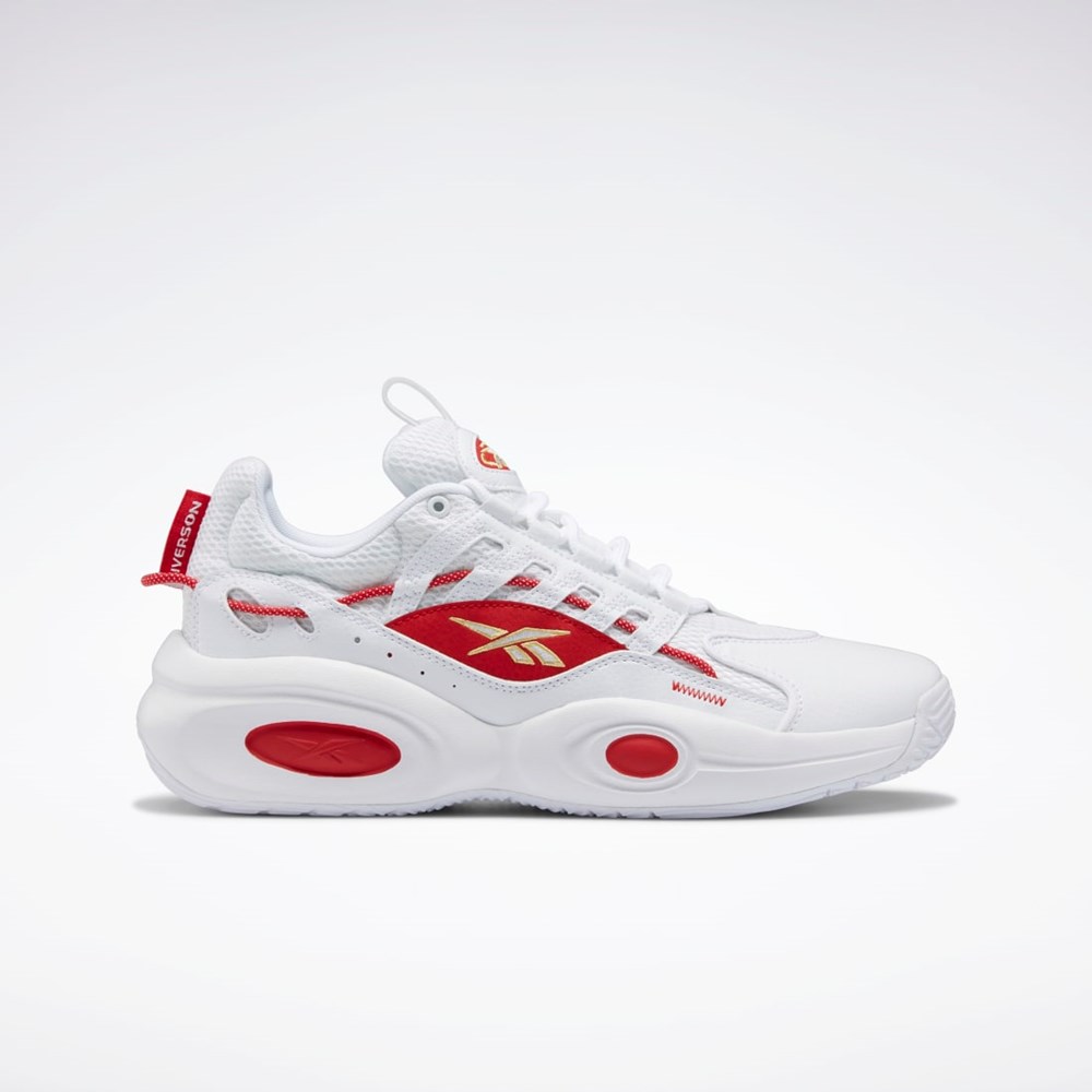 Reebok Reebok Solution Mid Basketball Shoes Bílé Červené Zlaté | ZULKQ0347