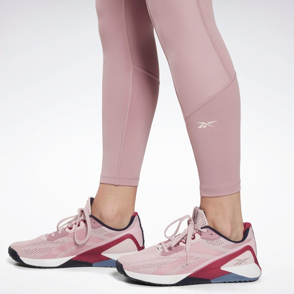 Reebok Rib High-Rise Leggings Infused Lilac | VJARB3815