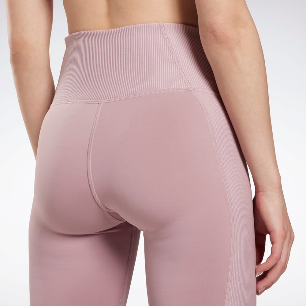 Reebok Rib High-Rise Leggings Infused Lilac | VJARB3815