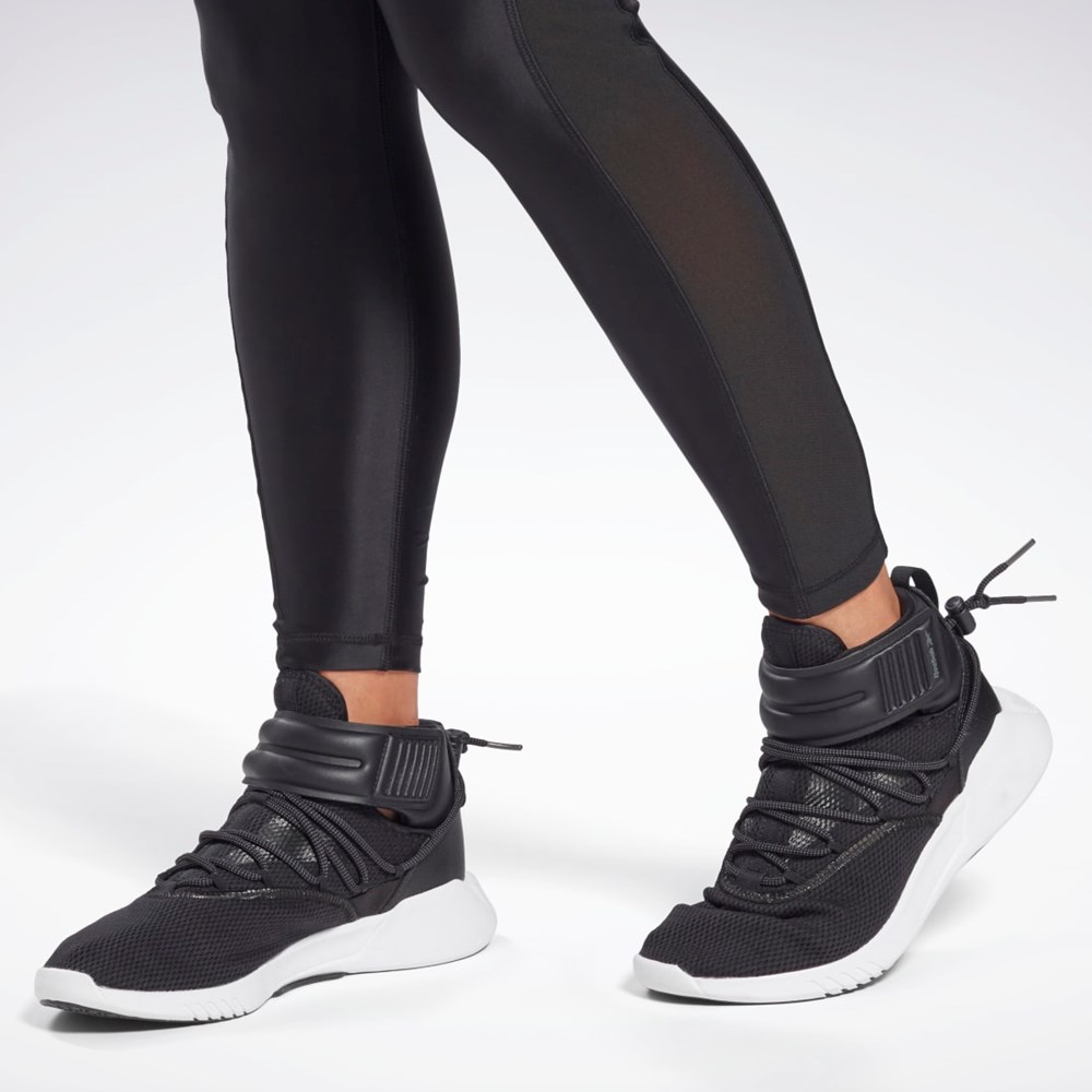 Reebok Shiny High-Rise Leggings Černé | XMFAO4027