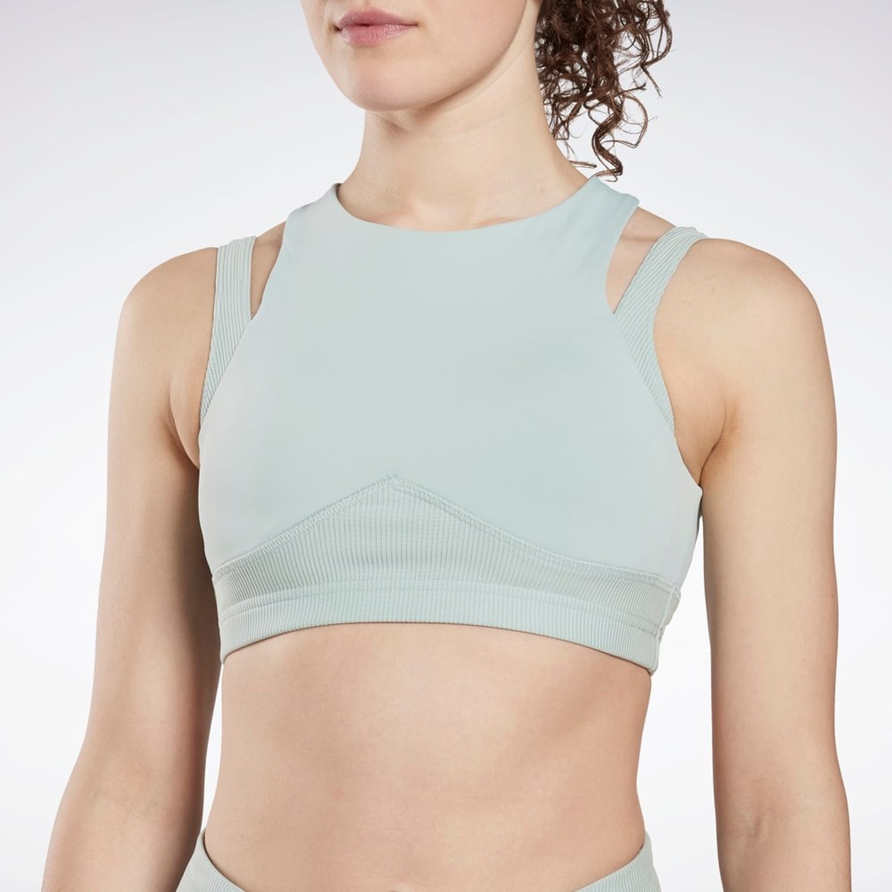 Reebok Studio Layered Bra Top Šedé | QFNRJ8236