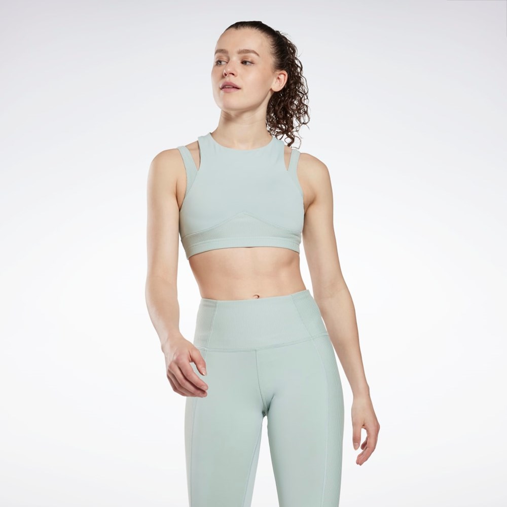 Reebok Studio Layered Bra Top Šedé | QFNRJ8236