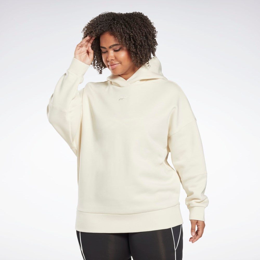 Reebok Studio Recycled Oversize Hoodie (Plus Size) Bílé | QMFTE4138