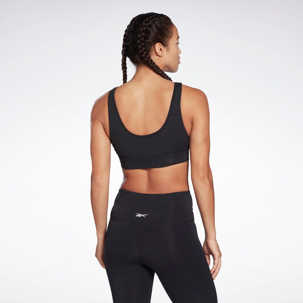 Reebok Studio Reebok Stripped Minimalist Bra Černé | KYUBL7952