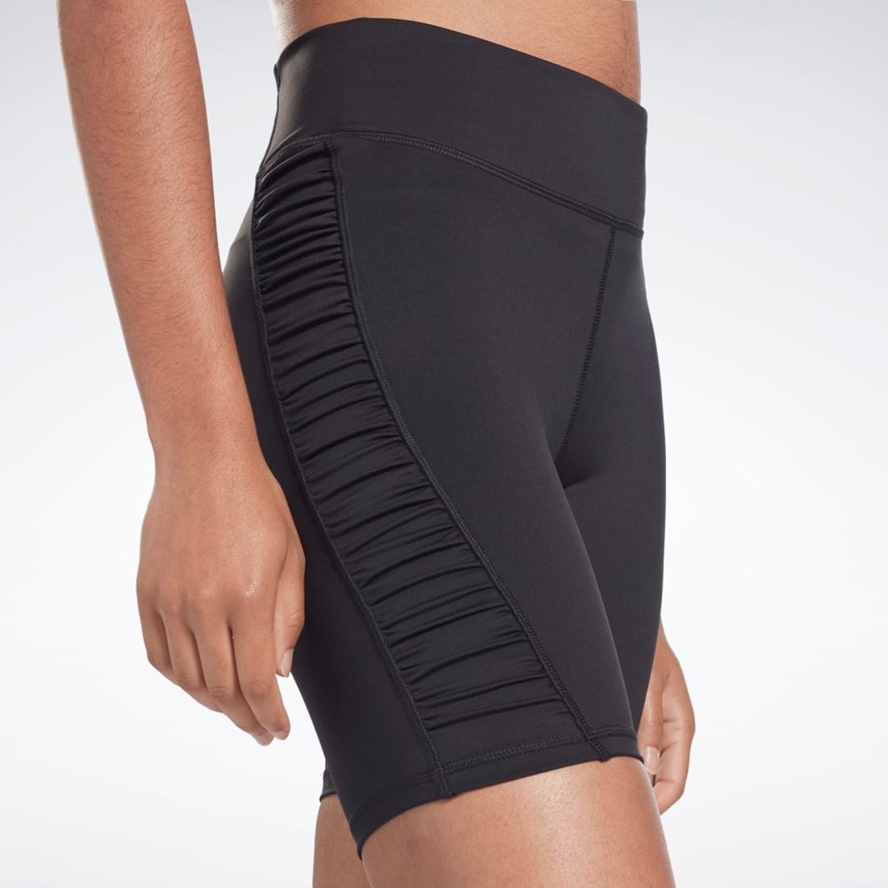 Reebok Studio Ruched High Rise Legging Shorts Černé | JSDNM7502