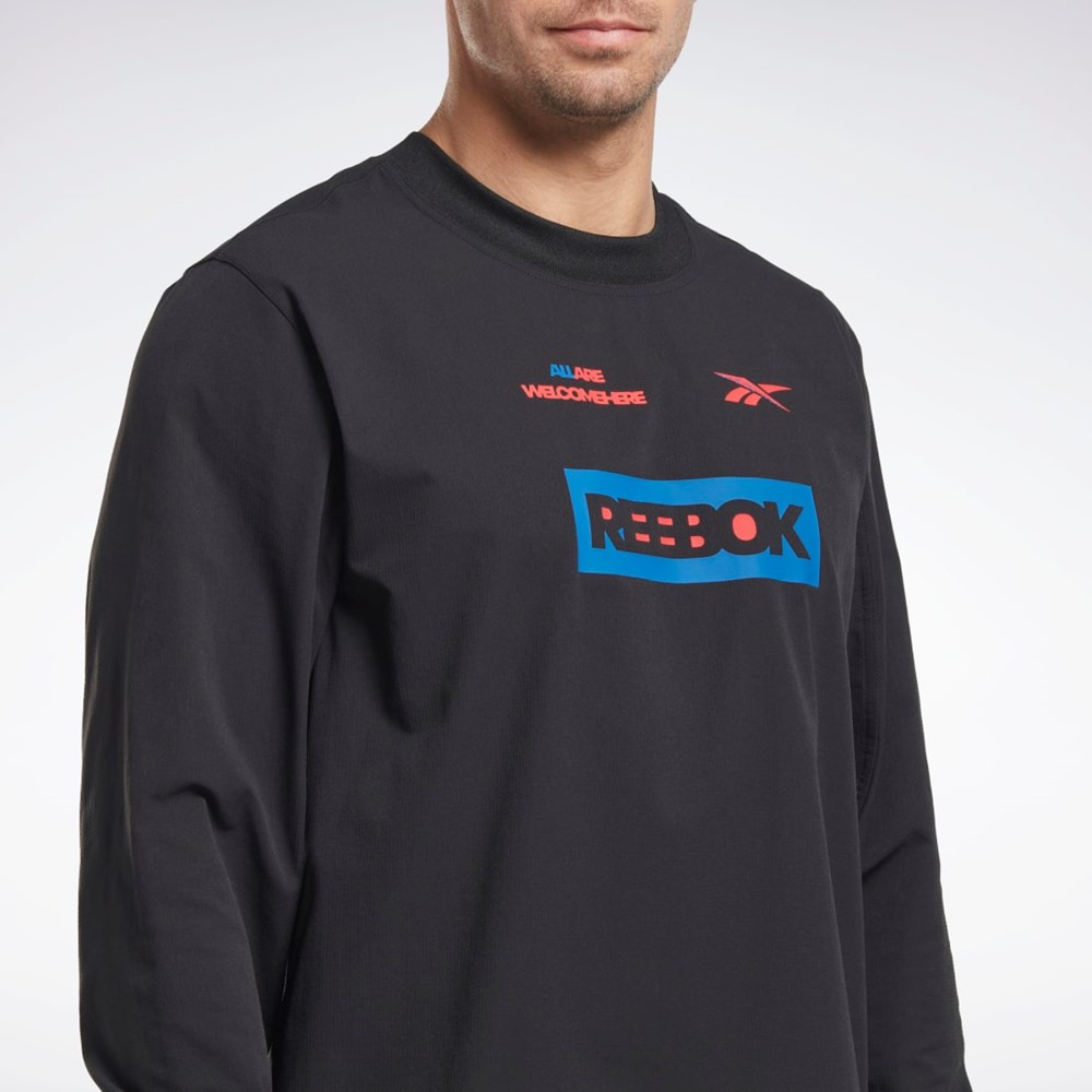 Reebok THERMOWARM+GRAPHENE Long Sleeve Střední Vrstva T-Shirt Černé | LQVCZ6079