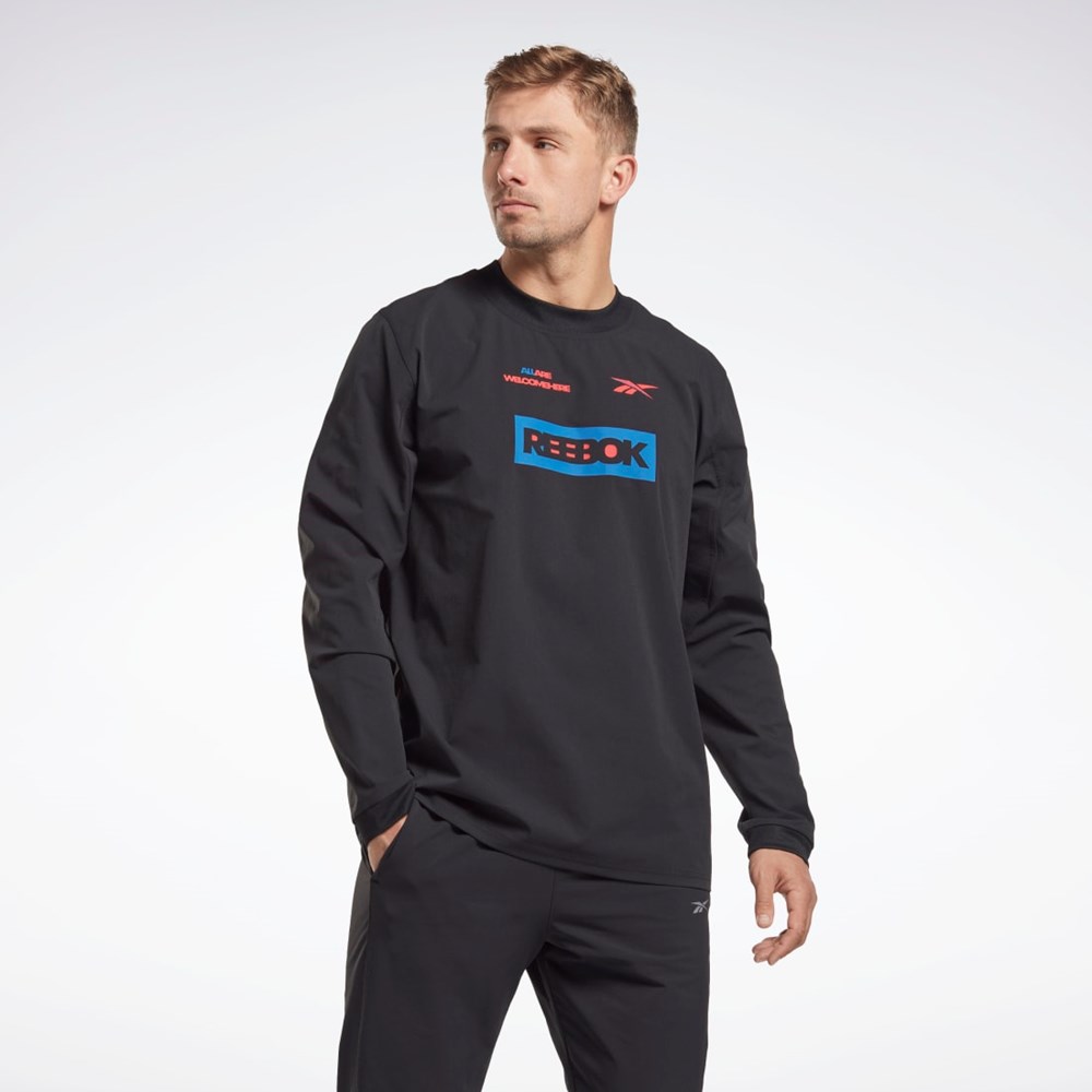 Reebok THERMOWARM+GRAPHENE Long Sleeve Střední Vrstva T-Shirt Černé | LQVCZ6079