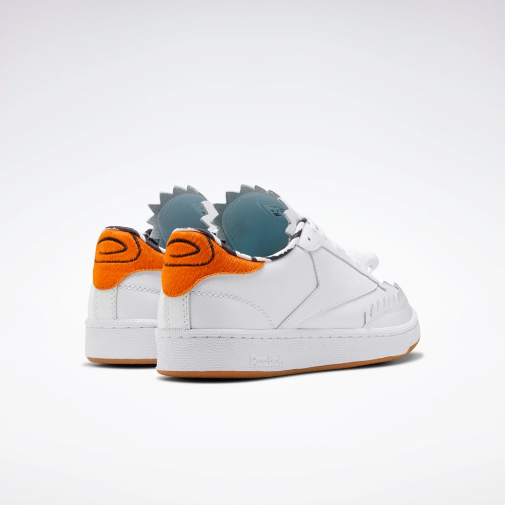 Reebok THE FLINTSTONES Club C Shoes Bílé Černé Oranžové | BPNEA6917