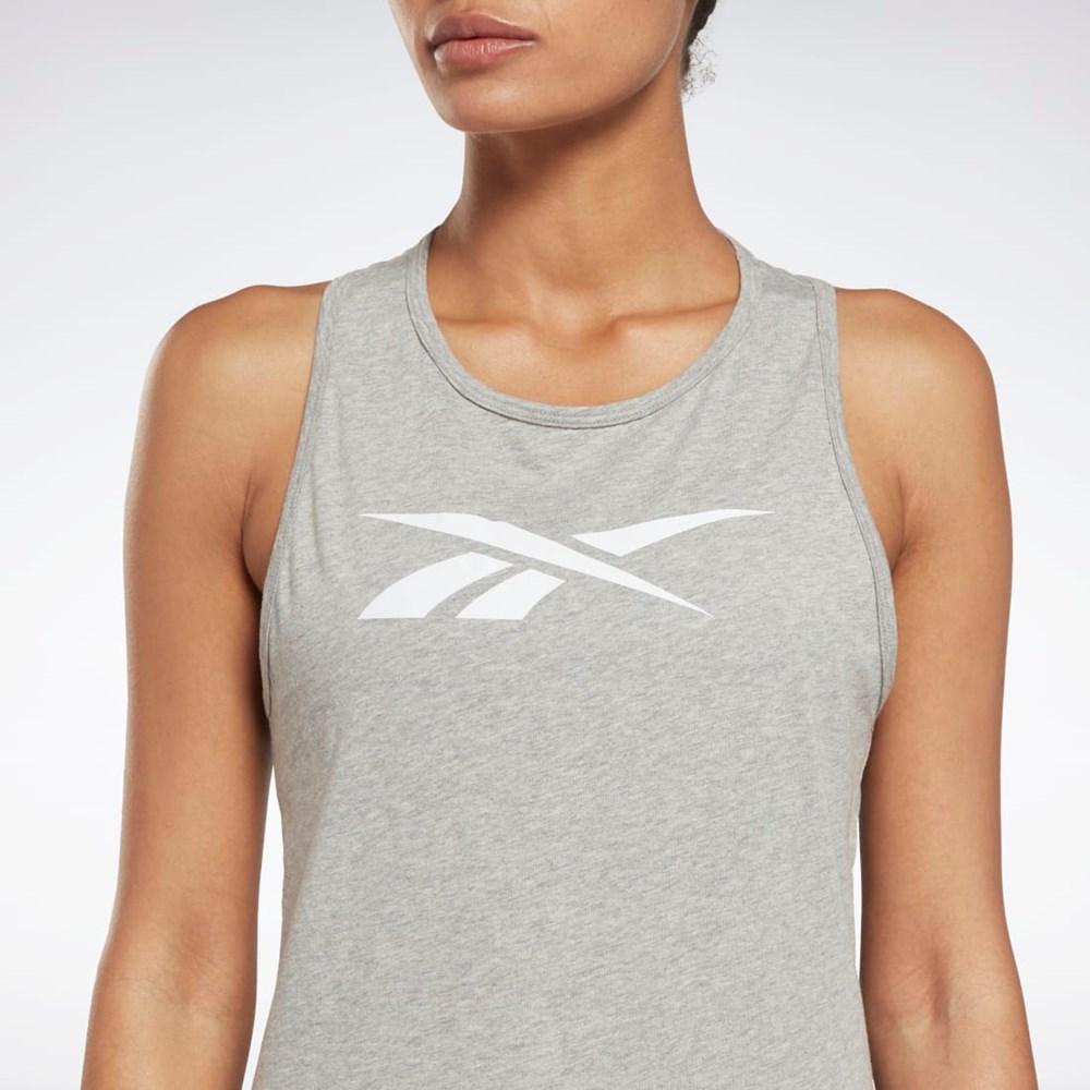 Reebok Tréninková Essentials Grafická Tank Top Šedé | XBCMR9046