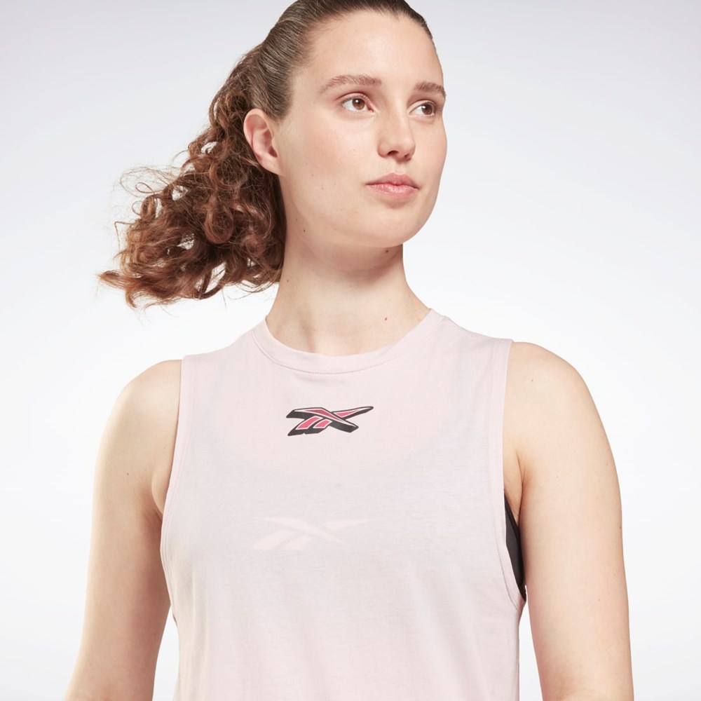 Reebok Tréninková Essentials Muscle Grafická Tank Top Frost Berry | VUZXH0751