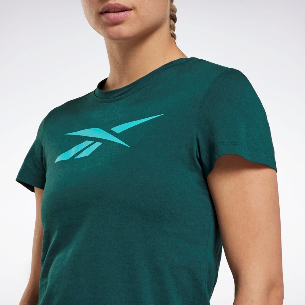 Reebok Tréninková Essentials Vector Grafická Tee Zelene | FPLHE2389