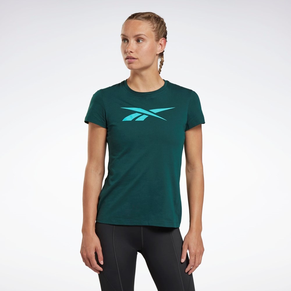 Reebok Tréninková Essentials Vector Grafická Tee Zelene | FPLHE2389