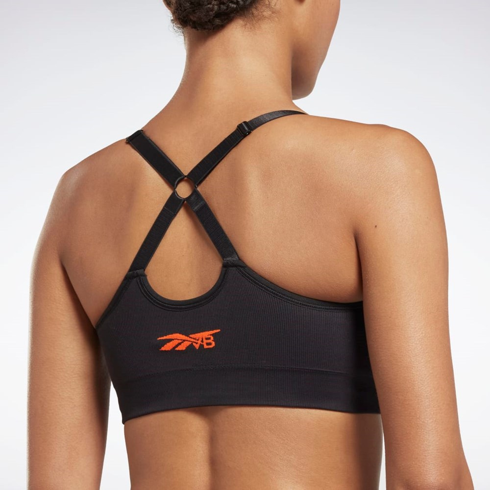 Reebok Victoria Beckham Light-Impact Seamless Bra Černé | PQEMZ0358