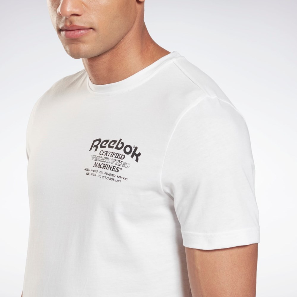 Reebok Weightlifting Novelty Grafická T-Shirt Bílé | XOGIM6792