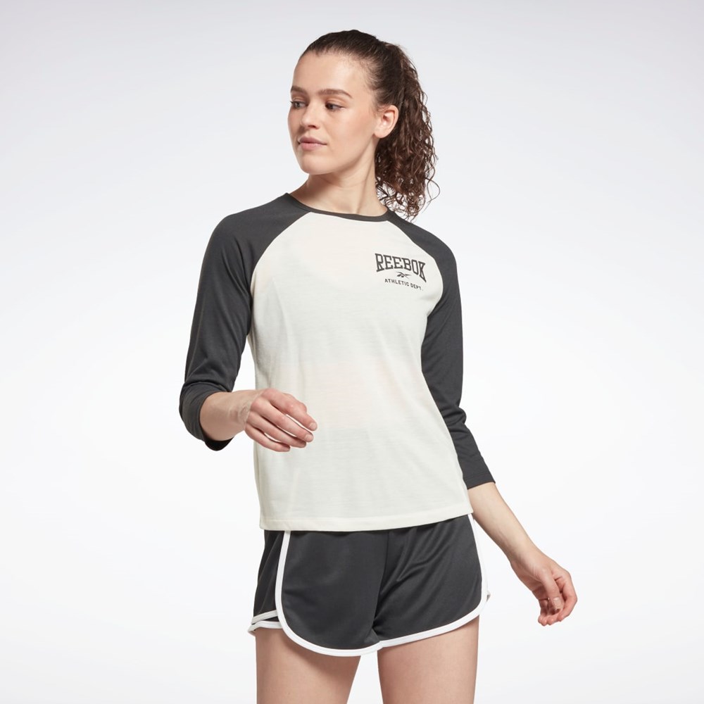 Reebok Workout Ready Baseball T-Shirt Bílé | KPQGW7286