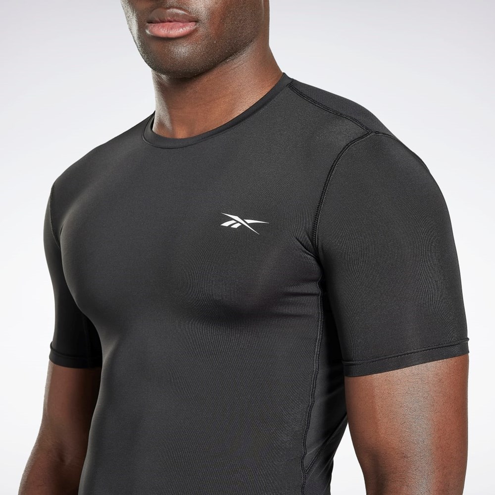 Reebok Workout Ready Compression T-Shirt Černé | RIQVC1769