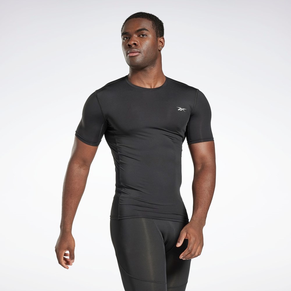 Reebok Workout Ready Compression T-Shirt Černé | RIQVC1769