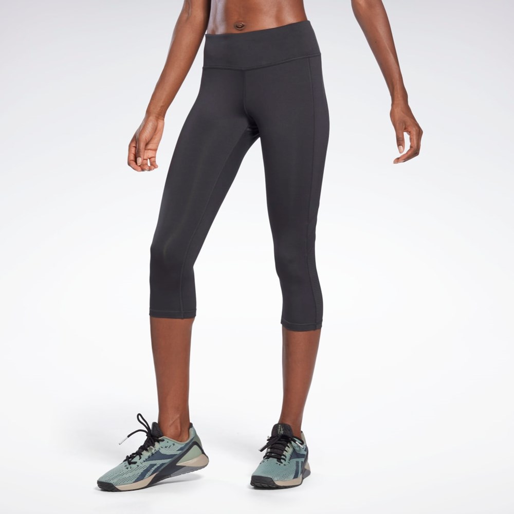 Reebok Workout Ready Mesh Capri Tights Černé | CXIGZ3205