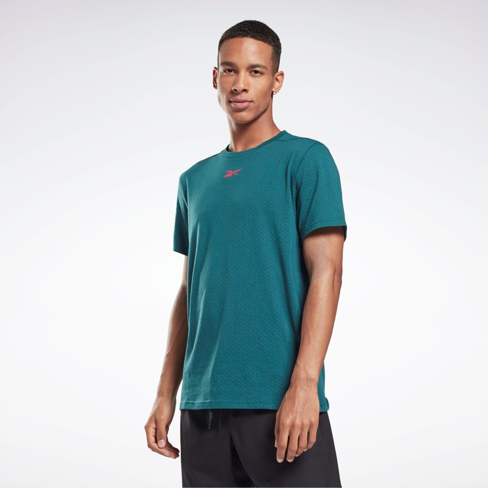 Reebok Workout Ready Mesh T-Shirt Midnight Pine | UTEJL1289