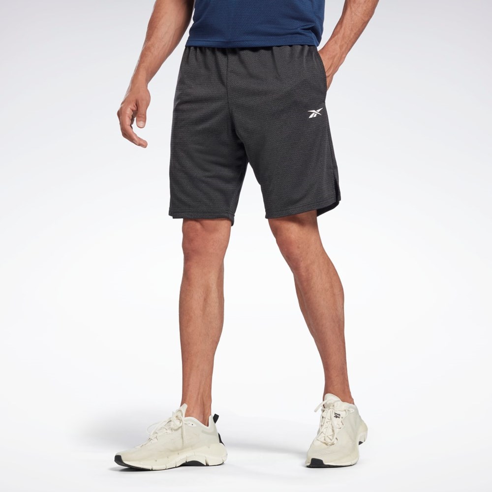 Reebok Workout Ready Mélange Shorts Černé | OCXHS1408