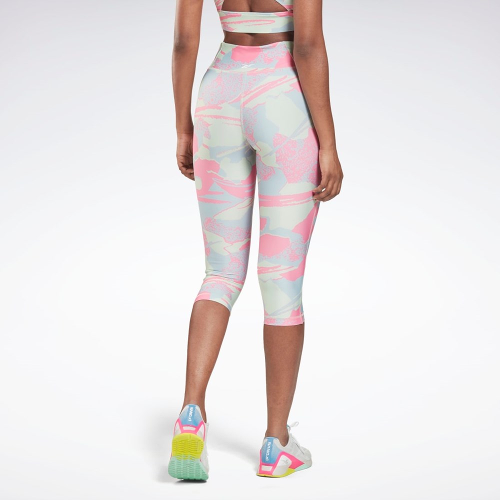 Reebok Workout Ready Printed Capri Světle | RXVKF1965