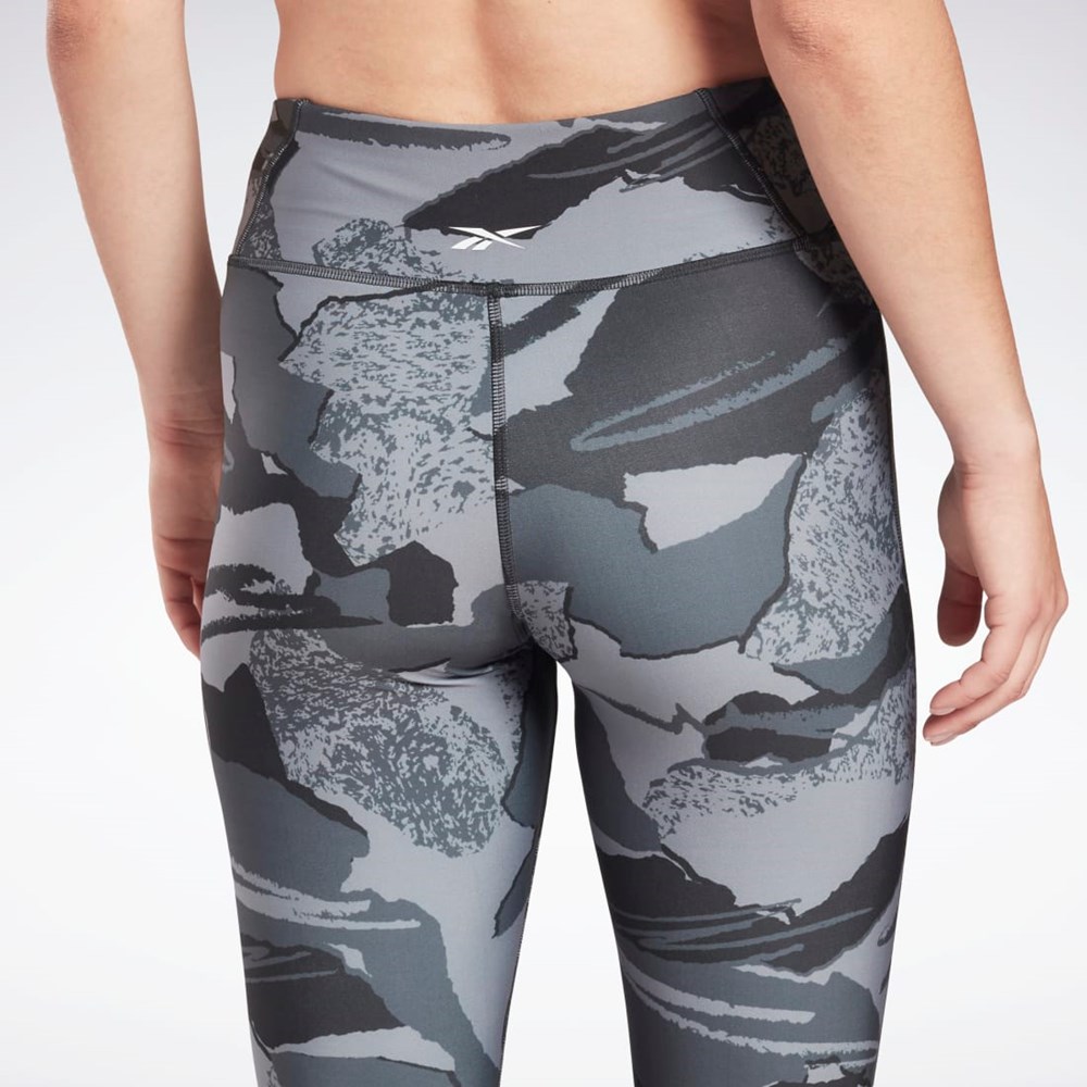 Reebok Workout Ready Printed Capri Černé | UYLRP5920