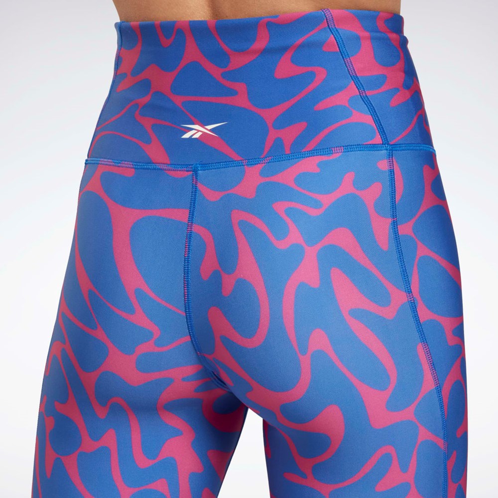 Reebok Workout Ready Printed Leggings Růžové | YMKXI5421