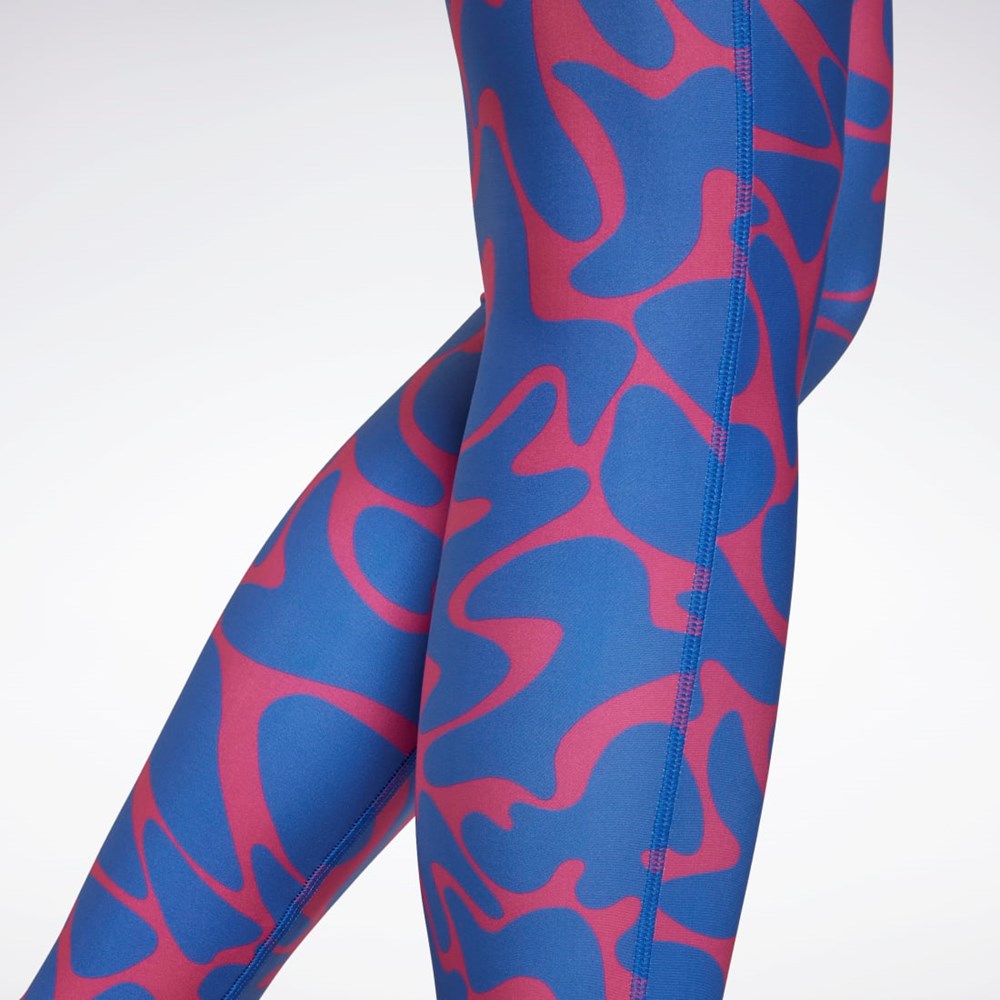 Reebok Workout Ready Printed Leggings Růžové | YMKXI5421