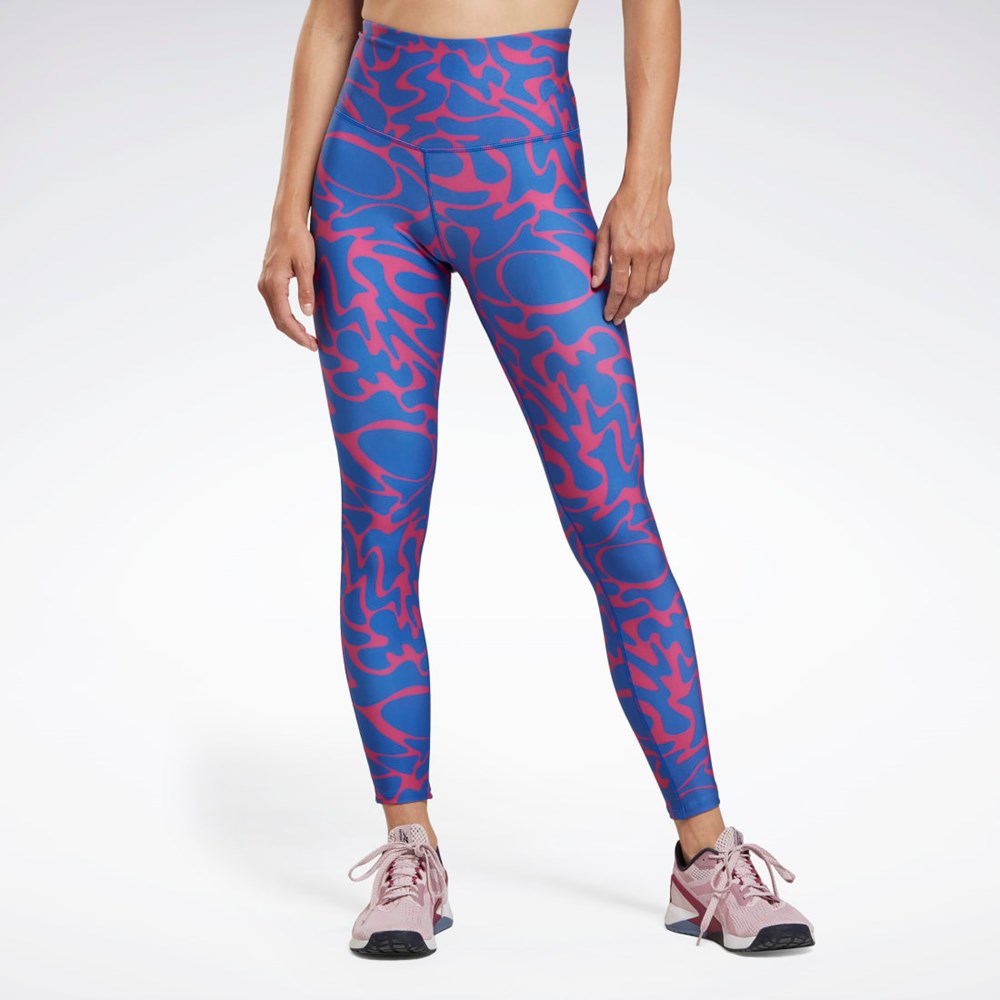 Reebok Workout Ready Printed Leggings Růžové | YMKXI5421