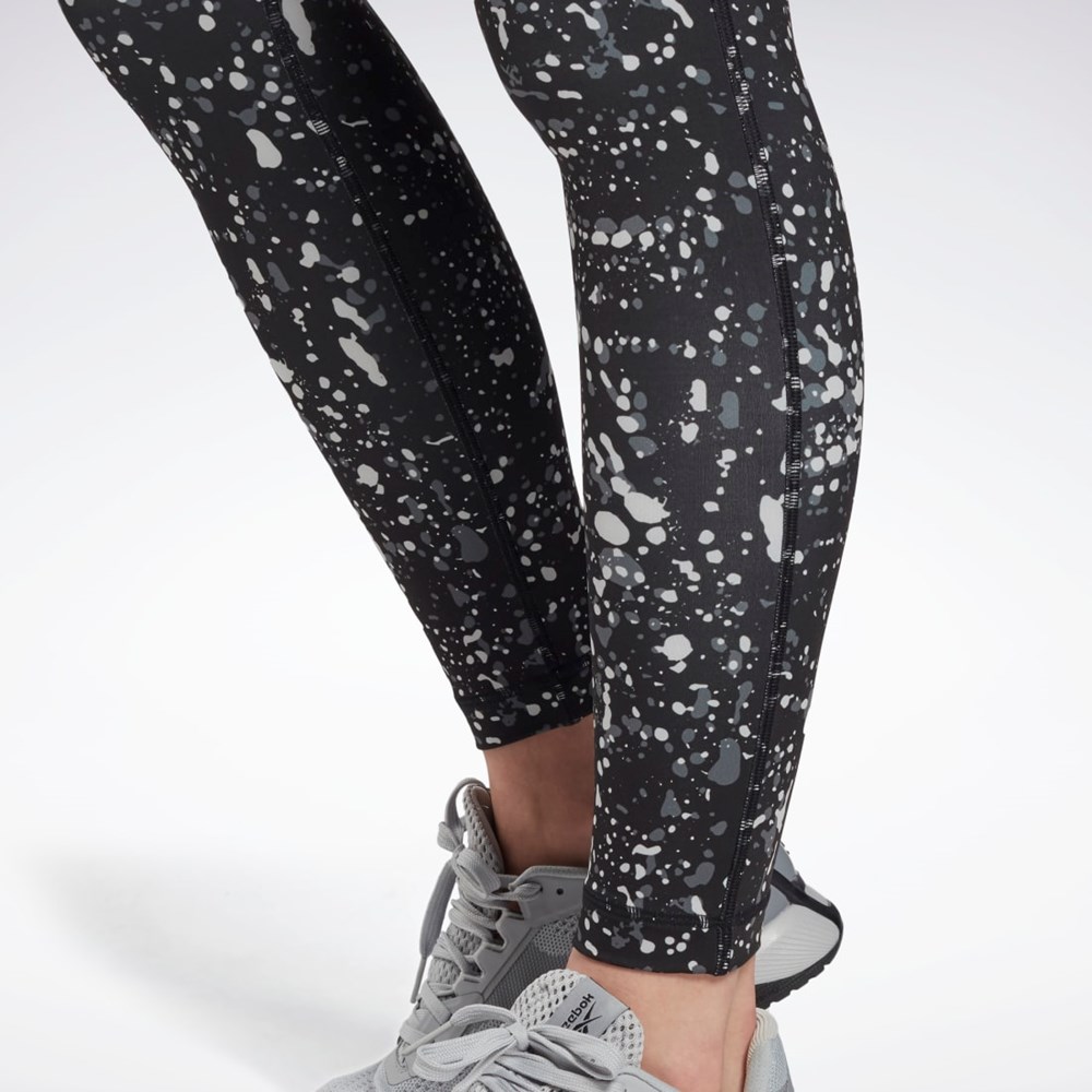 Reebok Workout Ready Printed Leggings Černé | KOUZH6180