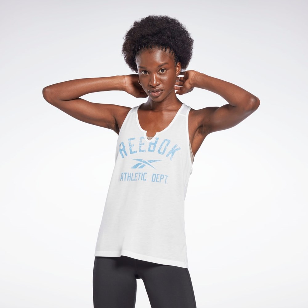 Reebok Workout Ready Supremium Big Logo Tank Top Bílé | HRSQT7458