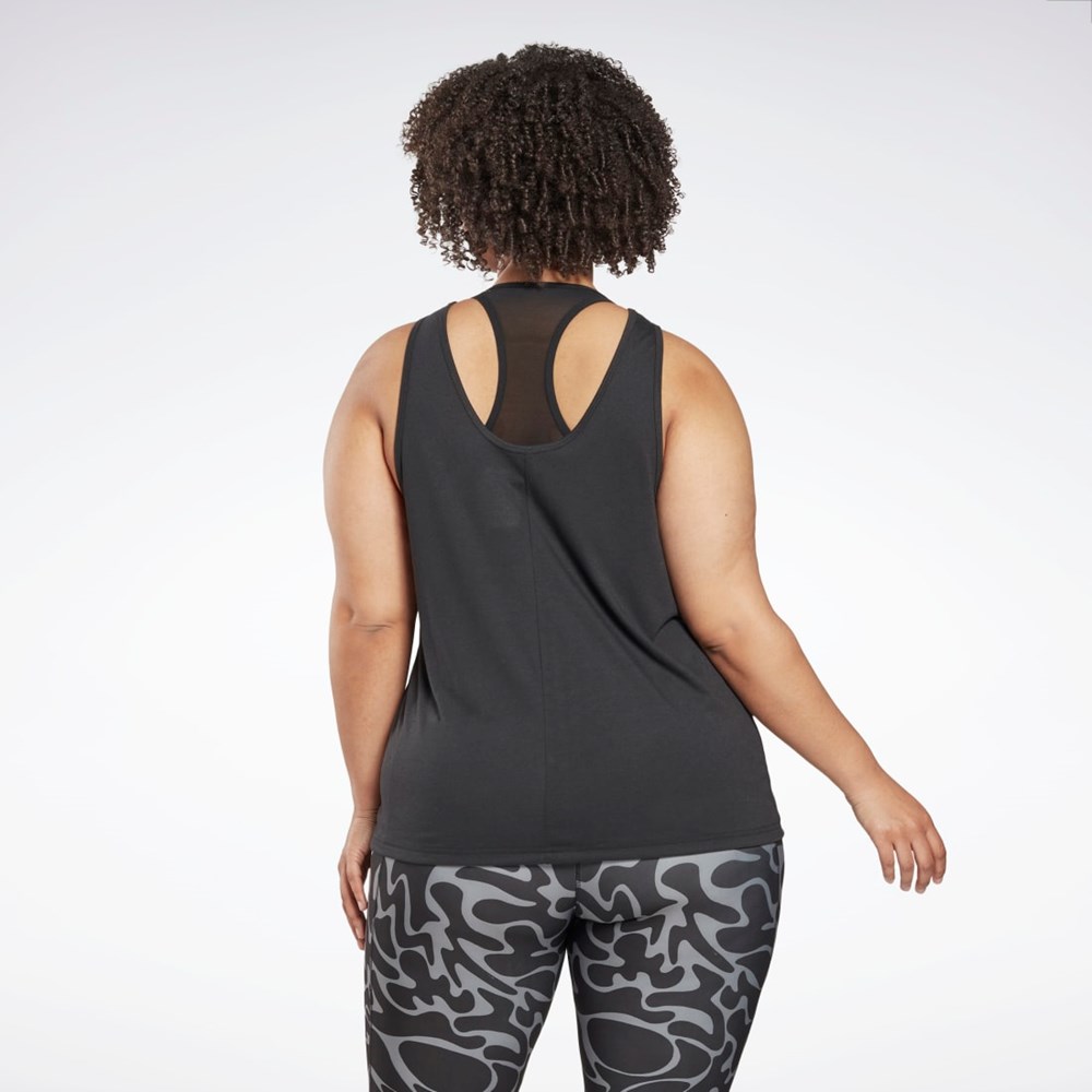 Reebok Workout Ready Supremium Grafická Tank Top (Plus Size) Černé | MTOBD4052