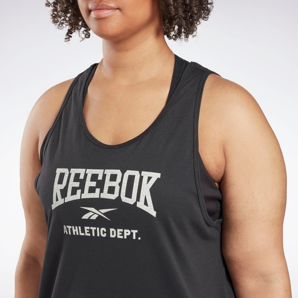 Reebok Workout Ready Supremium Grafická Tank Top (Plus Size) Černé | MTOBD4052