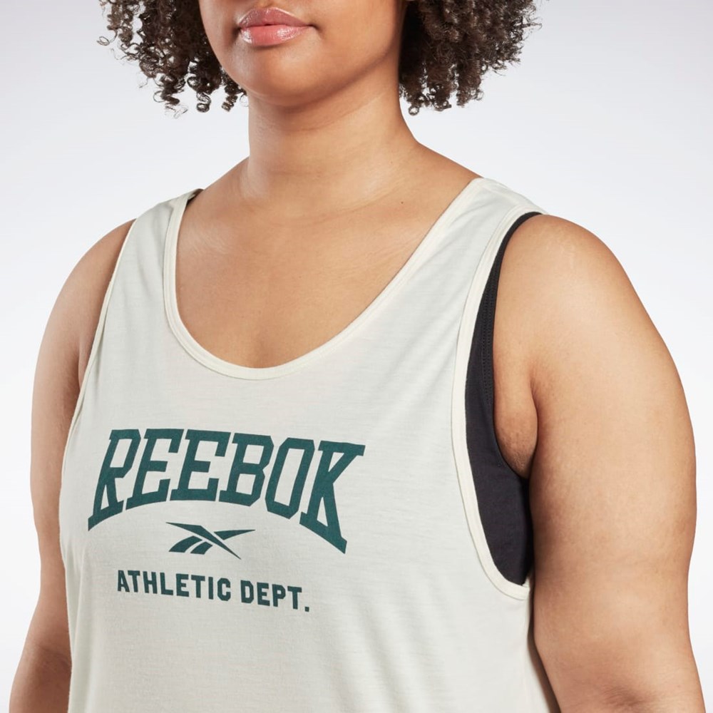 Reebok Workout Ready Supremium Grafická Tank Top (Plus Size) Bílé | MTVZH7685