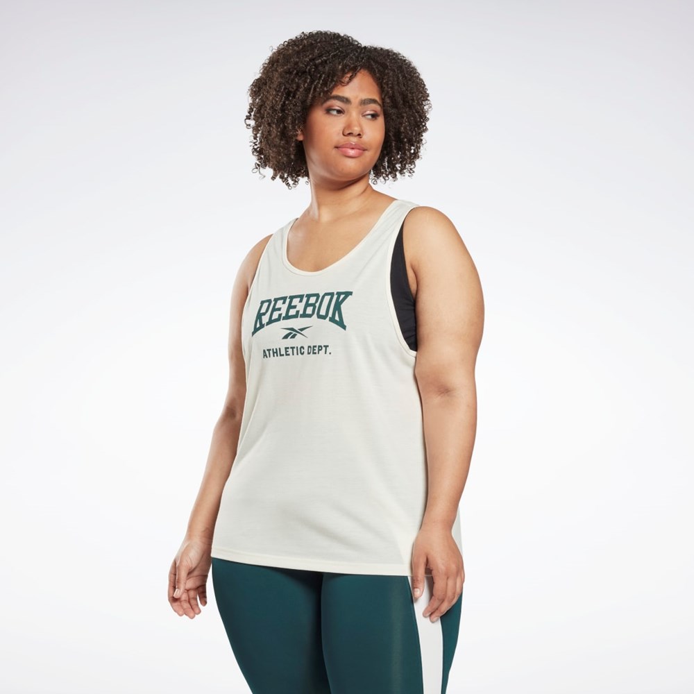 Reebok Workout Ready Supremium Grafická Tank Top (Plus Size) Bílé | MTVZH7685