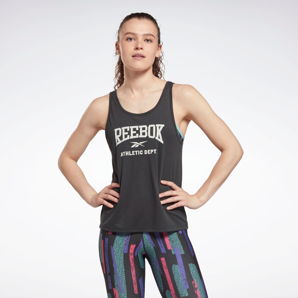 Reebok Workout Ready Supremium Grafická Tank Top Černé | VFMIZ8054