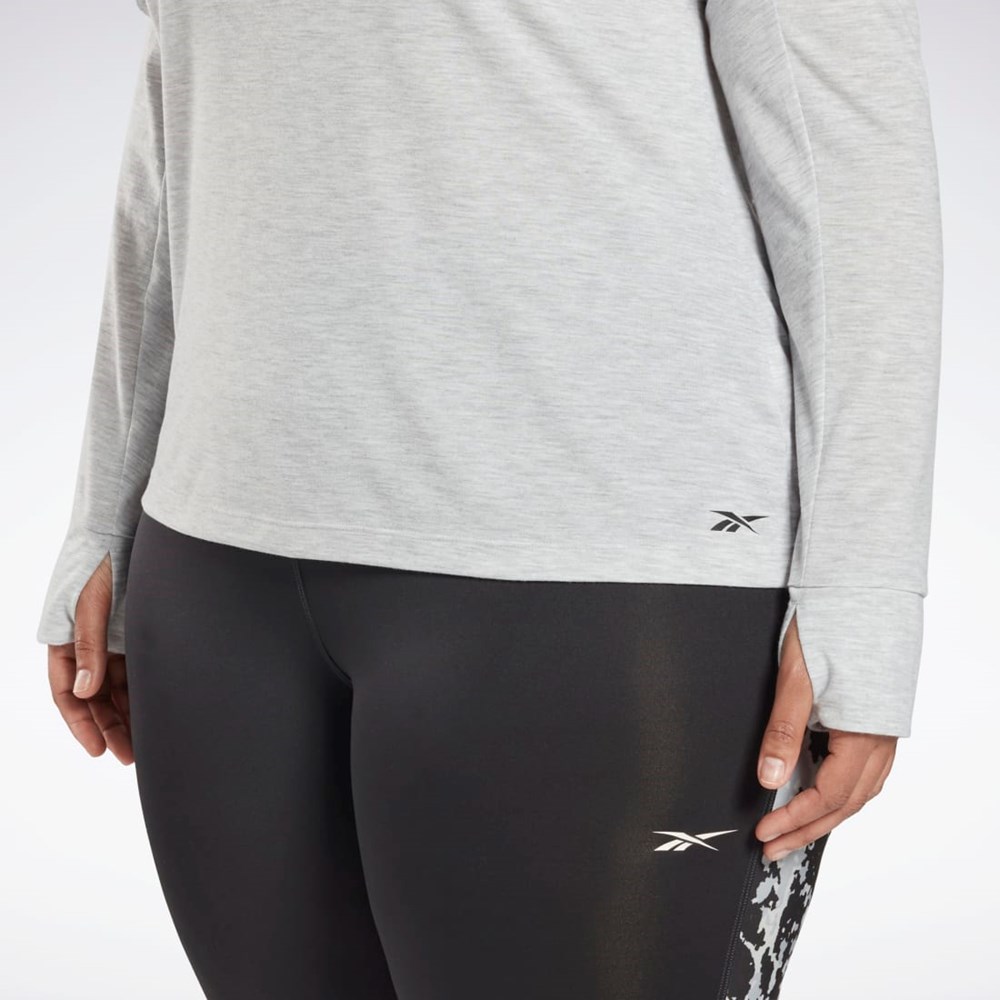 Reebok Workout Ready Supremium Long Sleeve T-Shirt (Plus Size) Světle Šedé | HQMBK4602