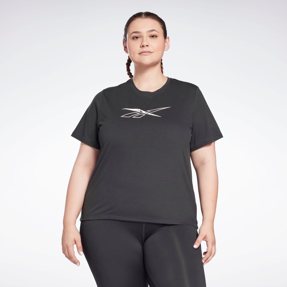 Reebok Workout Ready Supremium T-Shirt (Plus Size) Černé | BDLSC0175