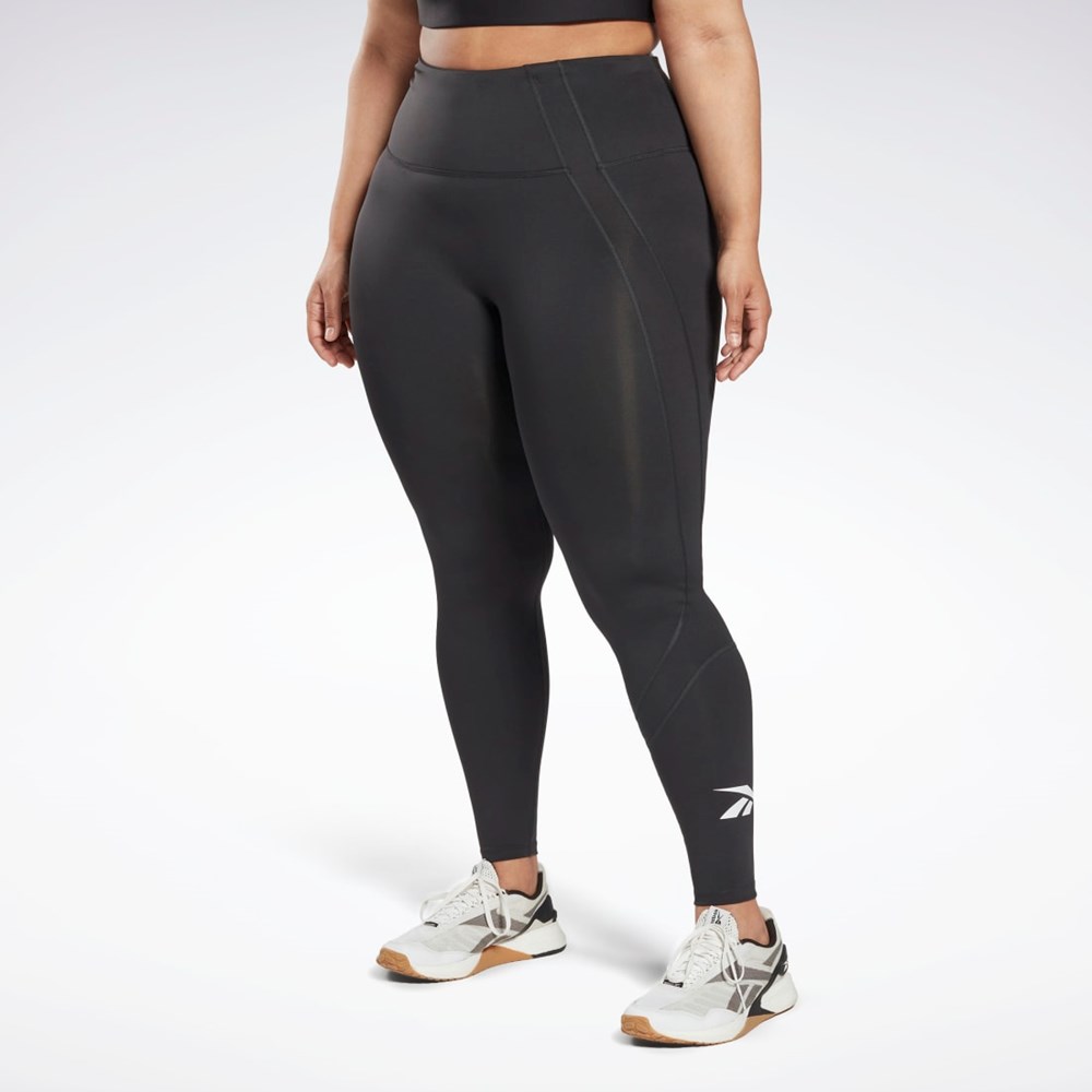 Reebok Workout Ready Vector Leggings (Plus Size) Černé | QBEMZ1248