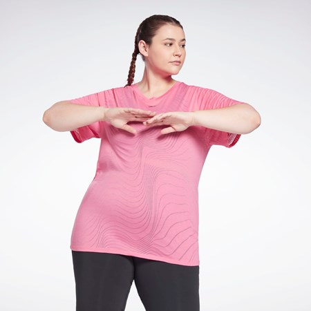 Reebok Burnout T-Shirt (Plus Size) Růžové | MAVUB3265