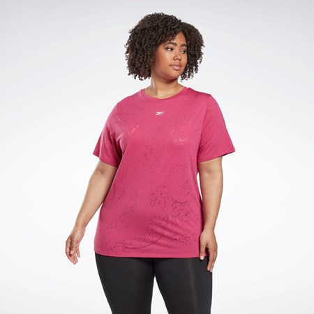 Reebok Burnout T-Shirt (Plus Size) Růžové | PTGKQ9083