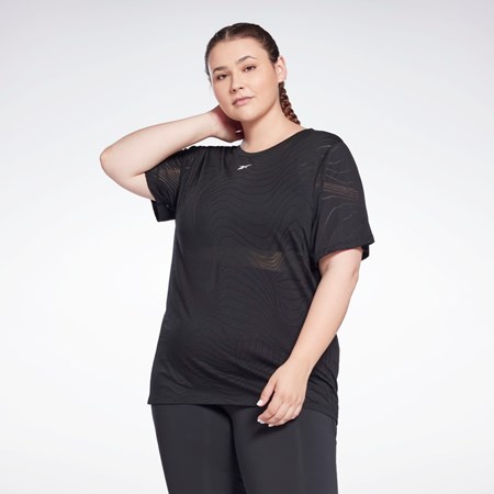 Reebok Burnout T-Shirt (Plus Size) Černé | BEWKX1569