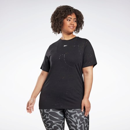 Reebok Burnout T-Shirt (Plus Size) Černé | IGBFX3970