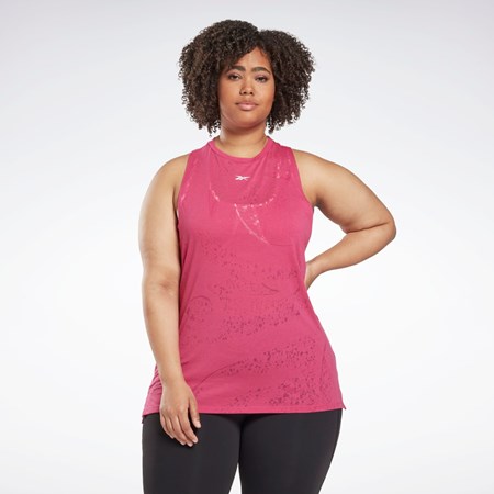 Reebok Burnout Tank Top (Plus Size) Růžové | KVFHD5782