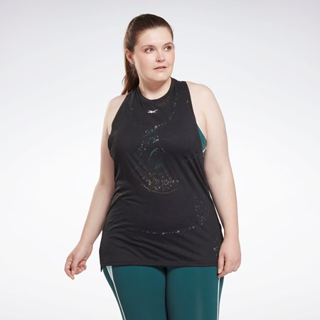 Reebok Burnout Tank Top (Plus Size) Černé | HNVWB6529